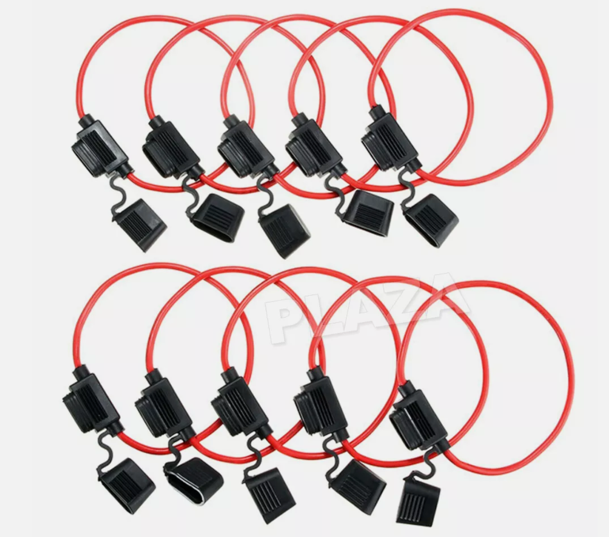 10x Standard Blade Fuse Holder Splash Proof 40A 12 AWG Cable In Line Car Auto