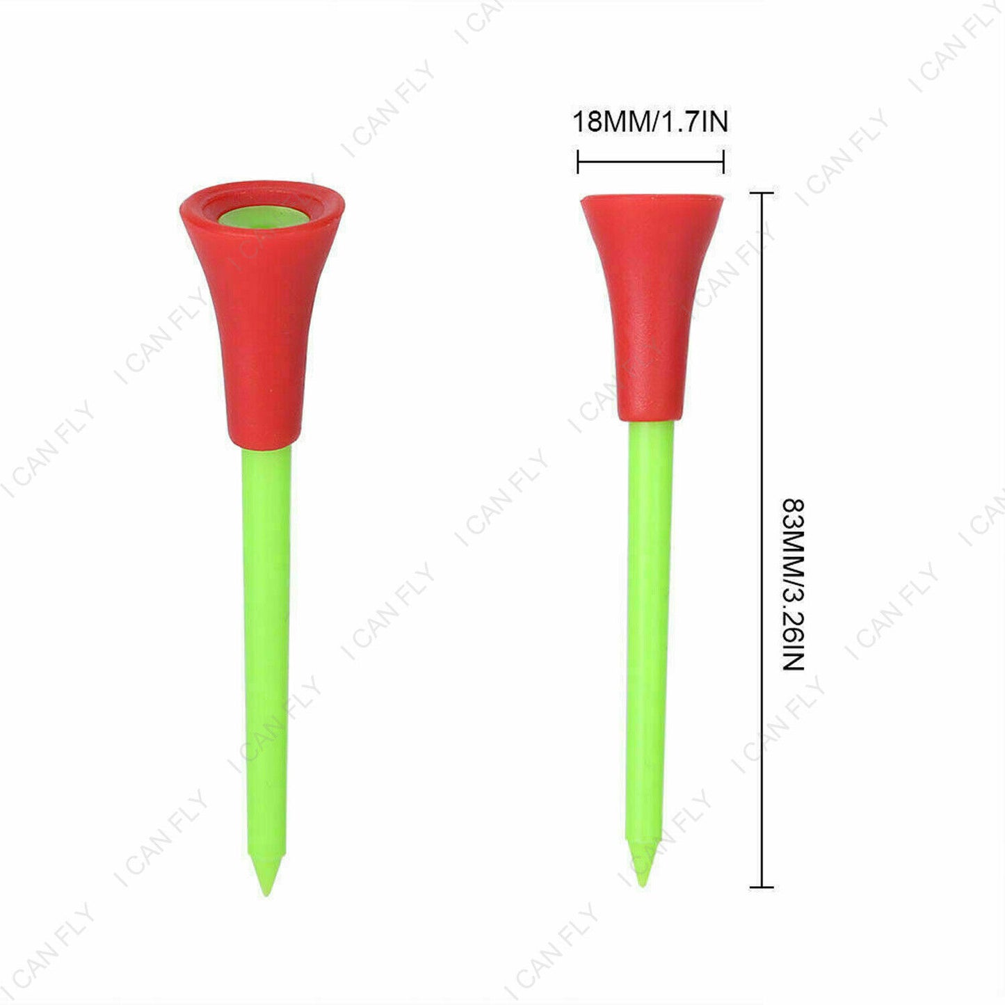 110x Golf Tees 83mm Multi Color Plastic With Rubber Cushion Top Quality