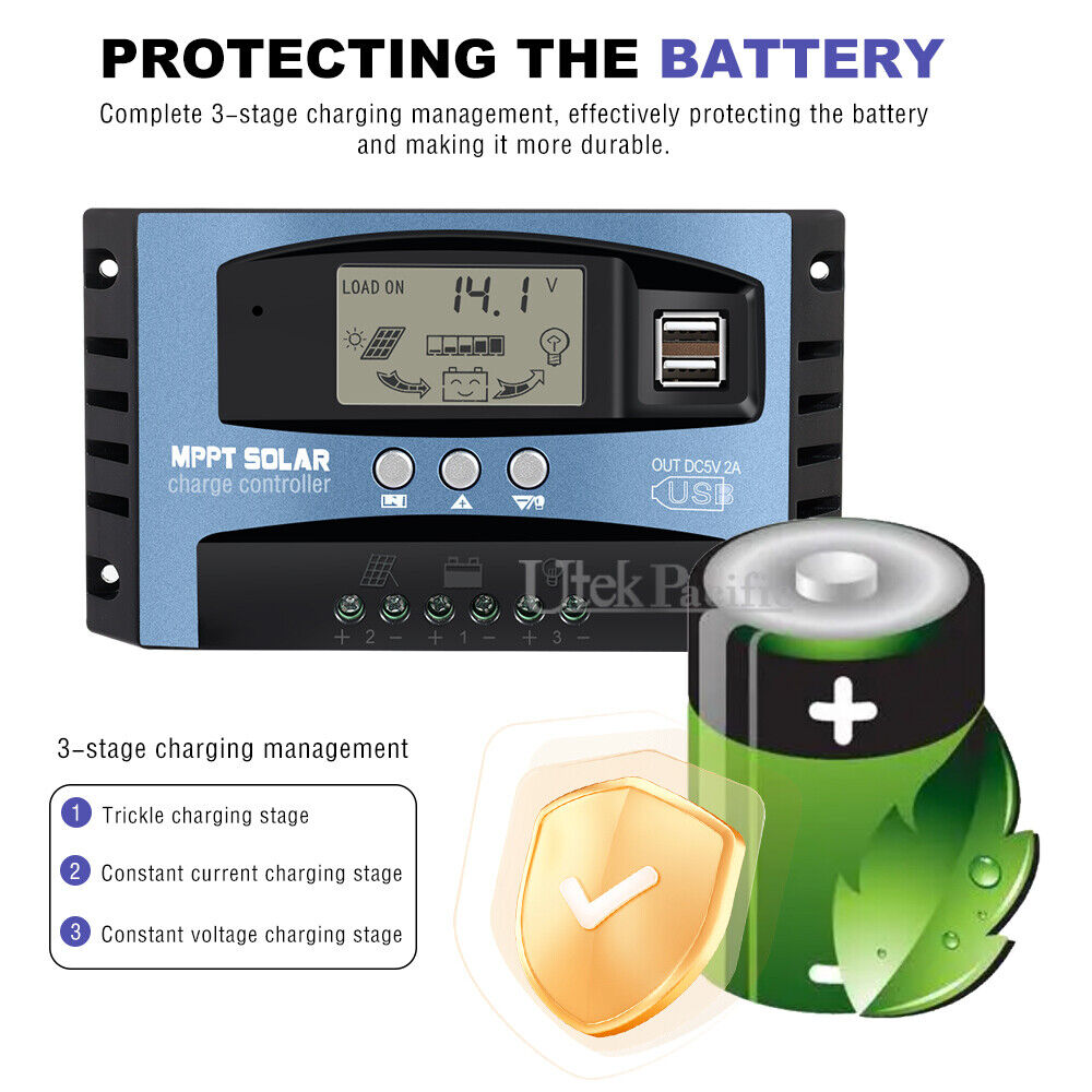 12V/24V Solar Panel Battery Regulator Charge Controller 30A MPPT Auto Tracking