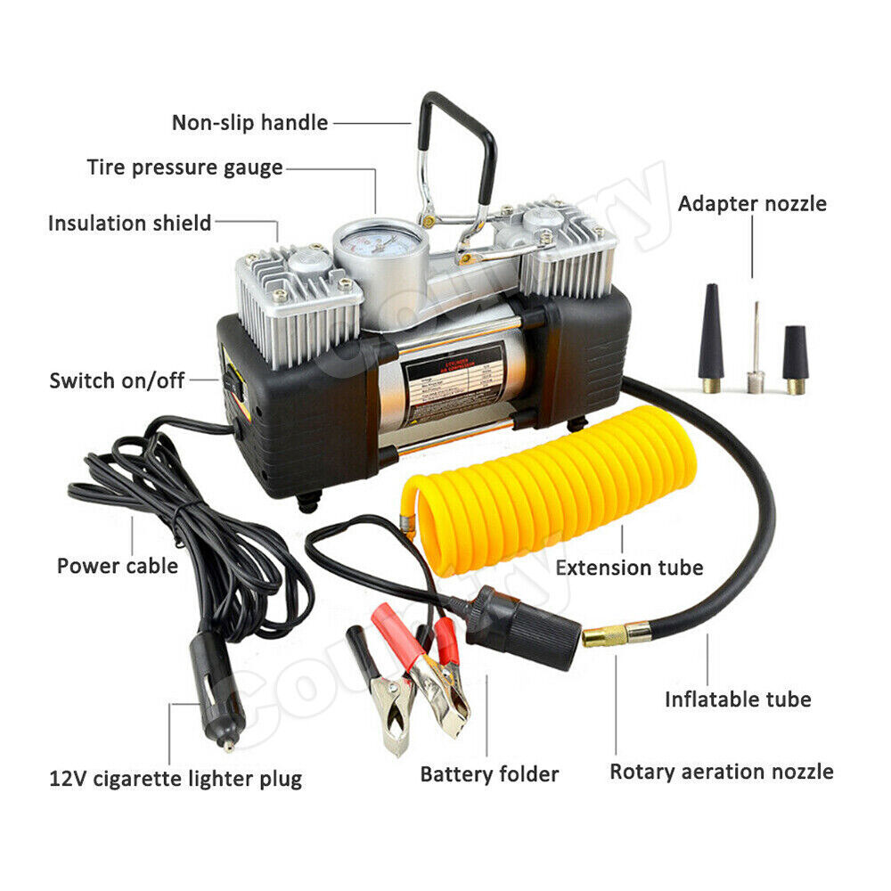 HEAVY DUTY 12V Air Compressor Portable Auto Car Tire Pump Tyre Inflator 150 PSI