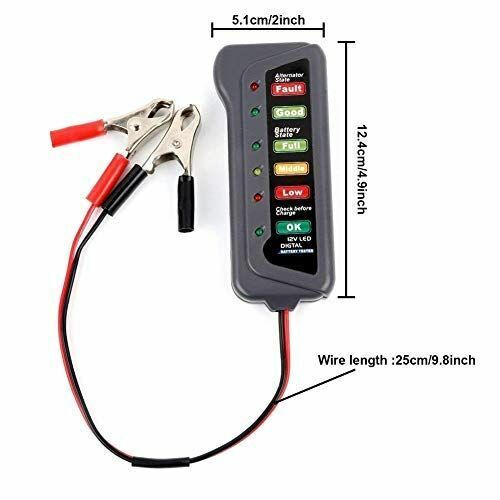 12V Digital Car Motorcycle Truck Battery Alternator Voltage Checker Testing Tool