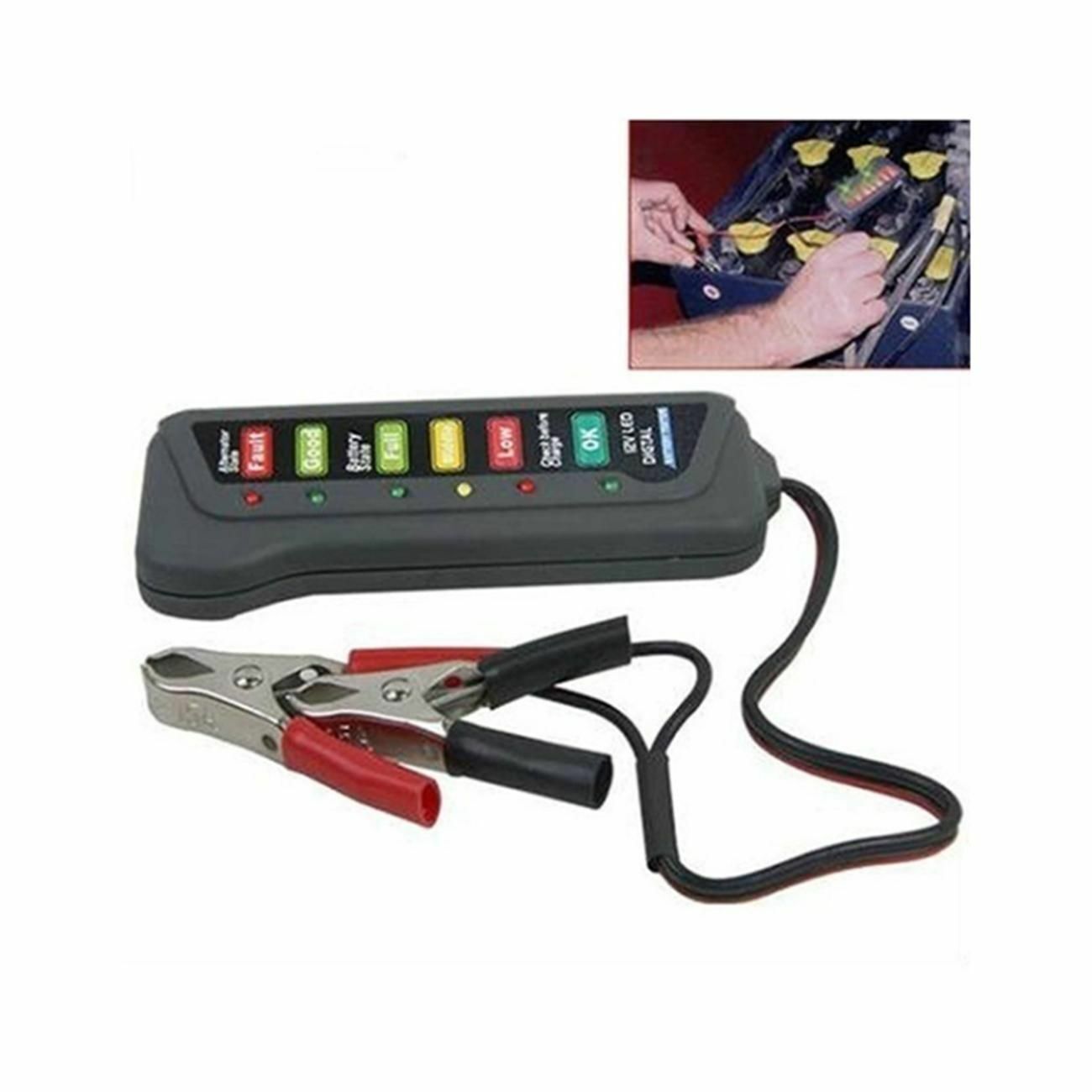 12V Digital Car Motorcycle Truck Battery Alternator Voltage Checker Testing Tool