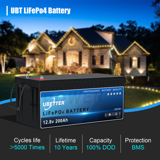 12V 200Ah Mini LiFePO4 Battery, Bluetooth APP