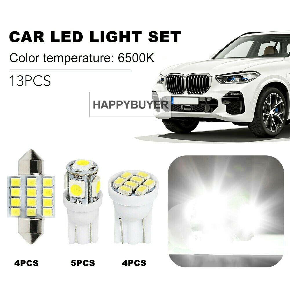 13X T10 LED 12V Light Car Bright White Festoon Globe Bulb Interior Kit 31MM 8SMD