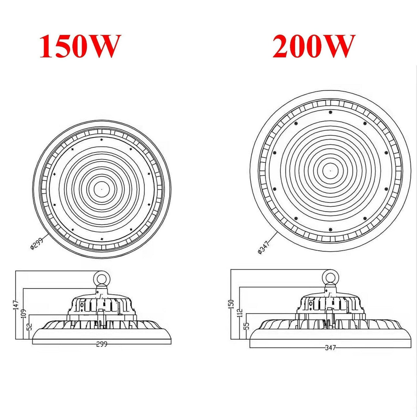 UFO LED High Bay Lights 150W Warehouse Industrial Shed Factory Light Lamp