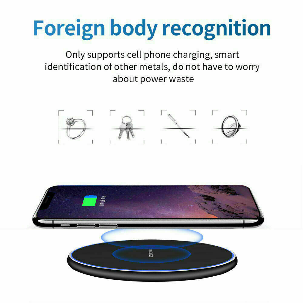 15W Qi Fast Wireless Charger Pad For Samsung S10e S9 S10 Plus iPhone 11 Pro Max