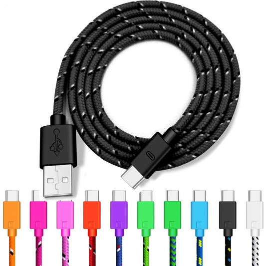 1M Nylon Braided USB-C Type C Data Sync Charging Charger Cable Cord