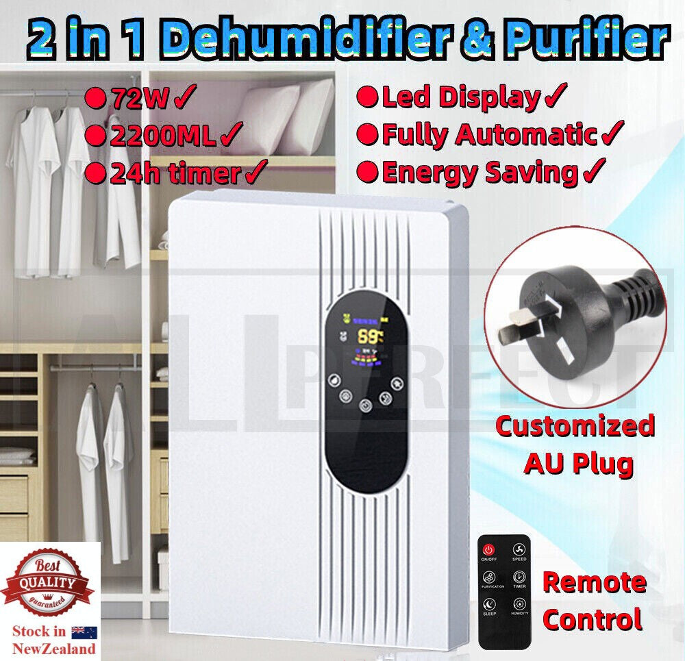 2200ML Mini Dehumidifier LED Display Air Dryer Moisture proof Absorber Machine