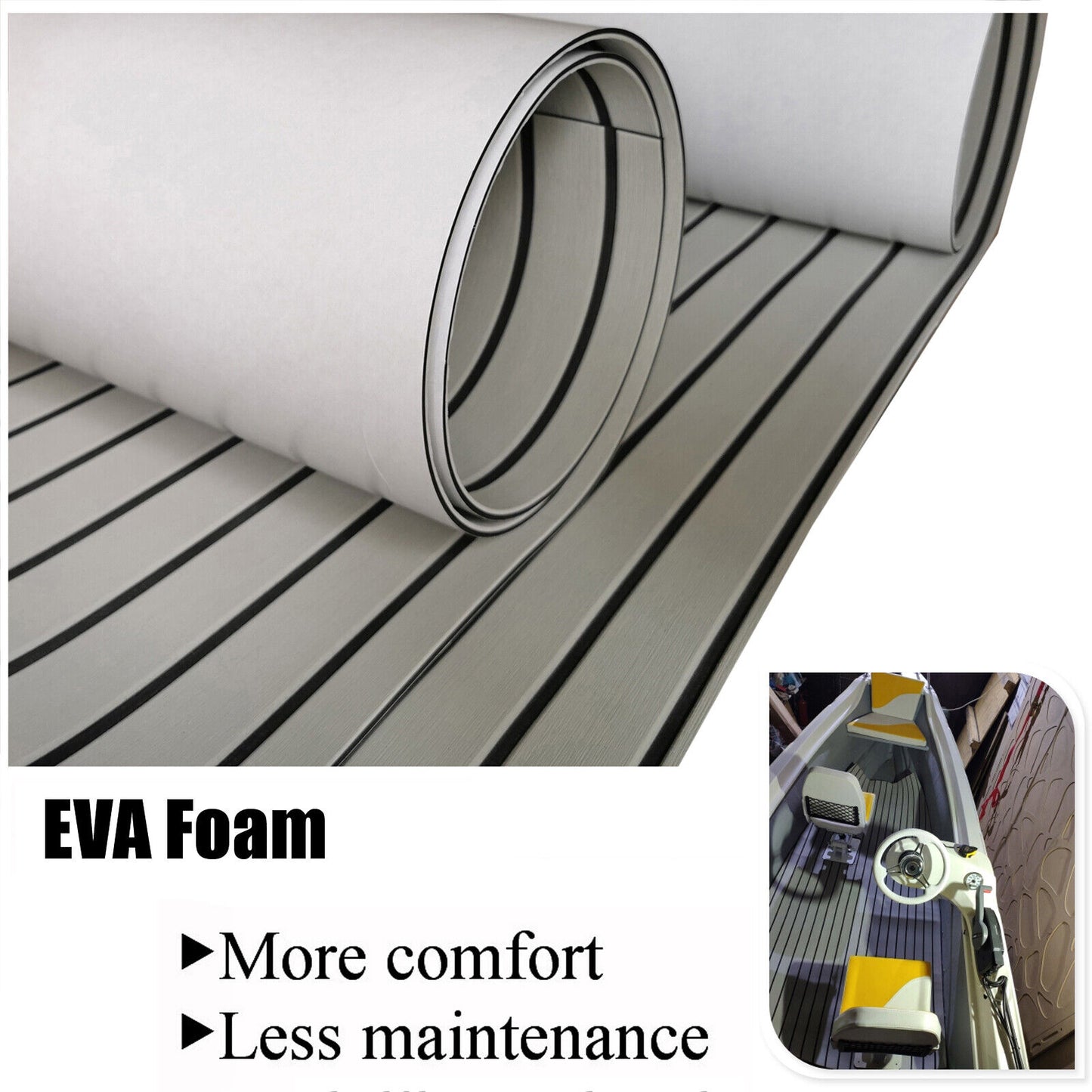 240×90cm Adhesive Marine Flooring Faux Teak EVA Foam Boat Yacht Decking Sheet