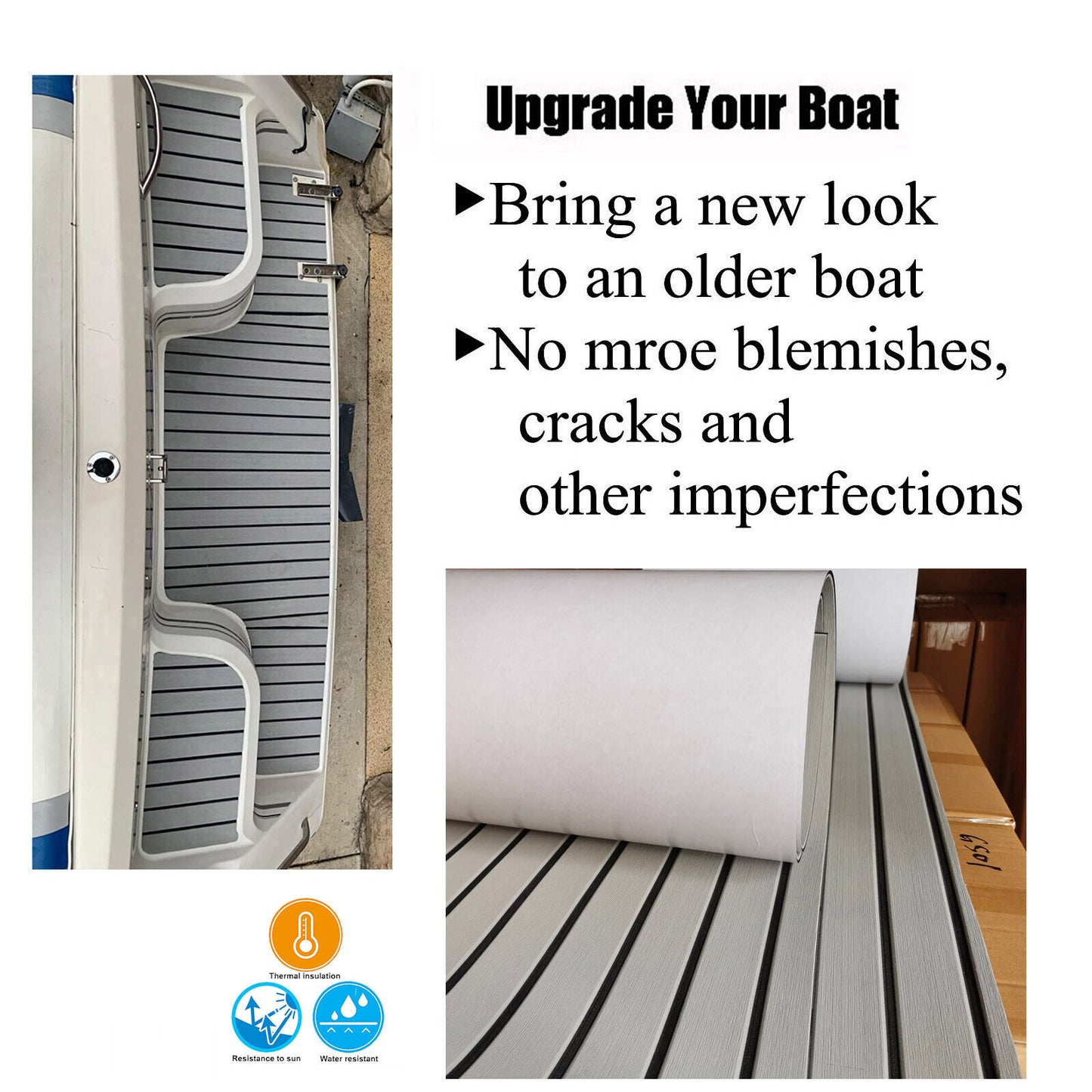 240×90cm Adhesive Marine Flooring Faux Teak EVA Foam Boat Yacht Decking Sheet