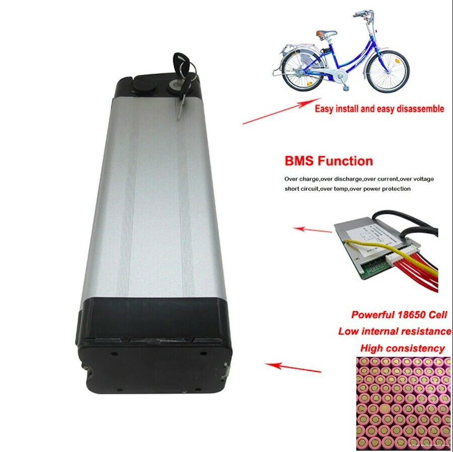 24V 10Ah Lithium E-Bike Battery Power 20A BMS For 250W 350W Electric Bicycles