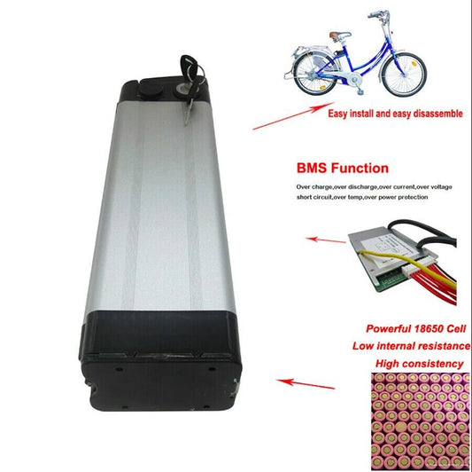 24V 10Ah Lithium E-Bike Battery Power 20A BMS For 250W 350W Electric Bicycles