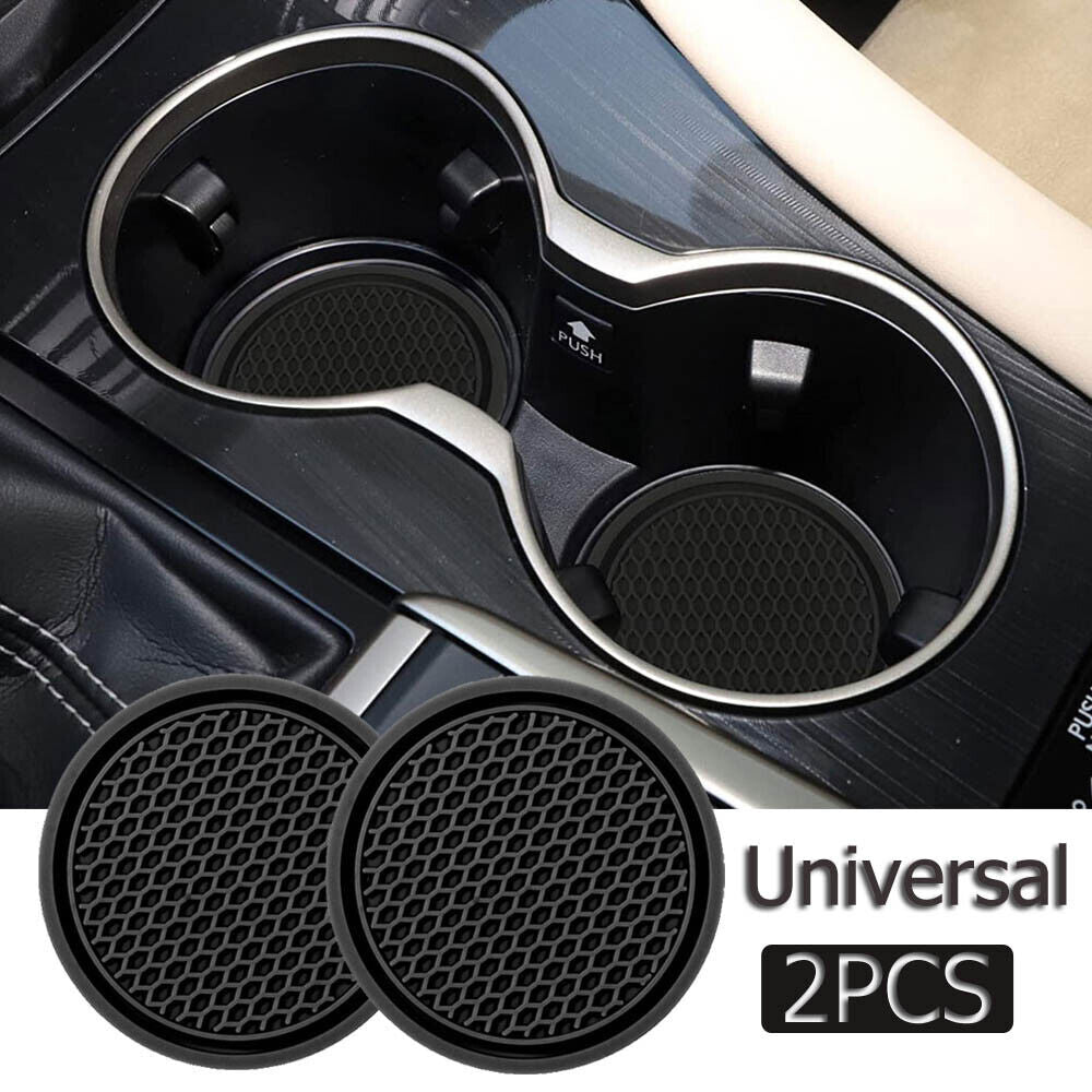 2x Black Universal Car Cup Holder Anti-Slip Insert Coaster Auto Car Accessories