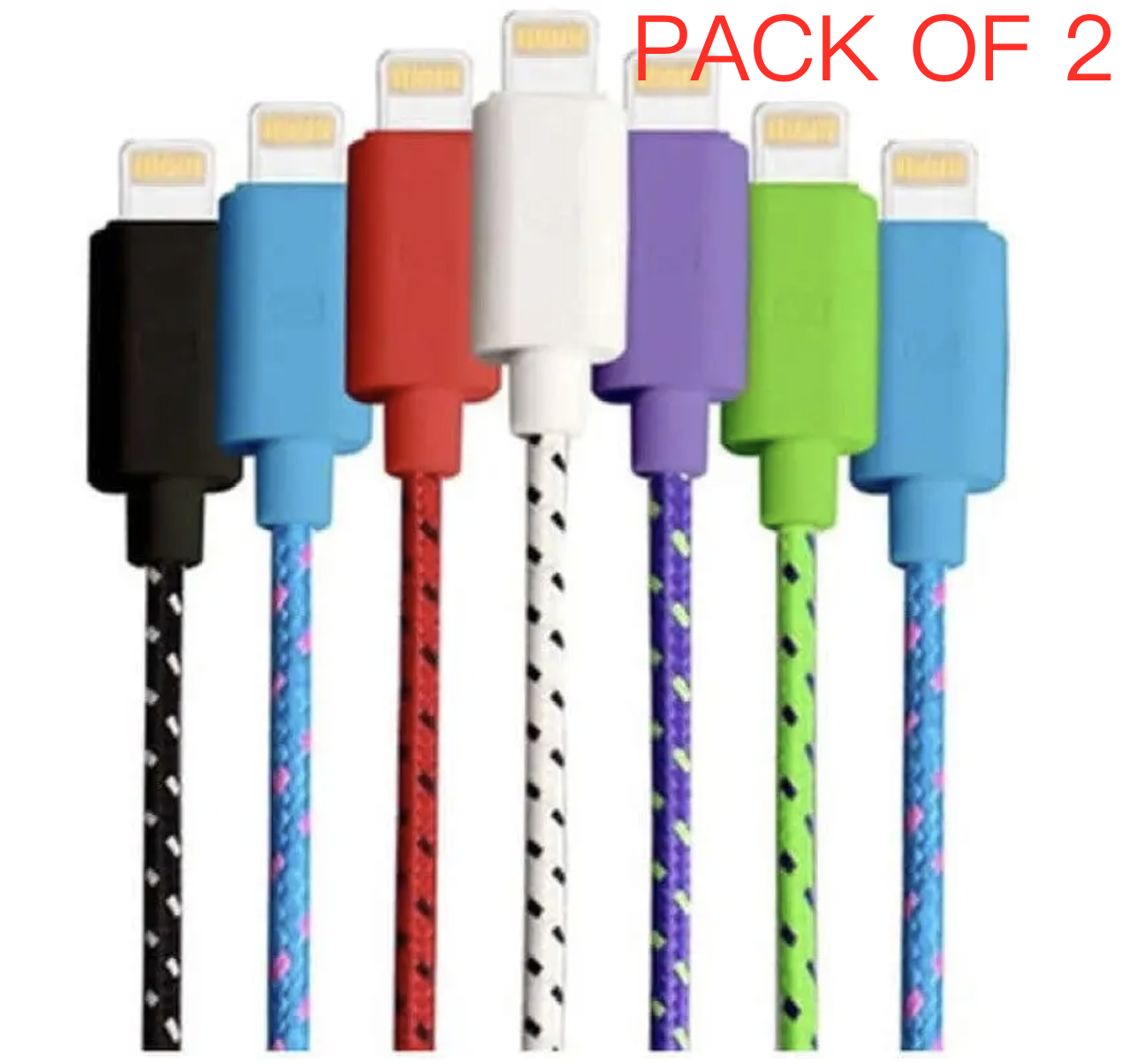 Pack of 2 Iphone Ipad braided USB charger