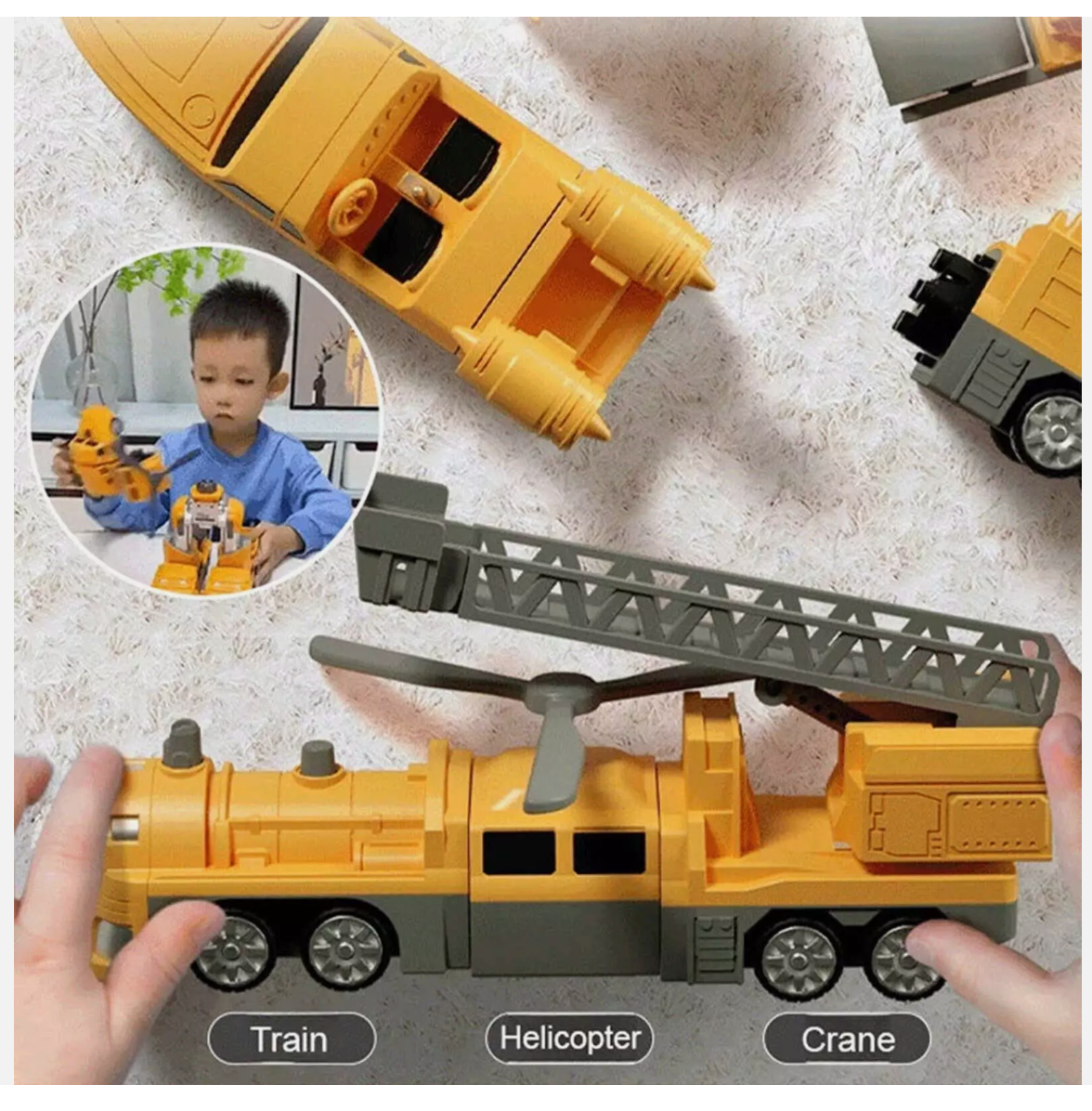 Magnetic Transform Engineering Car Assembled Toys For Boys kids Robot Car Toys