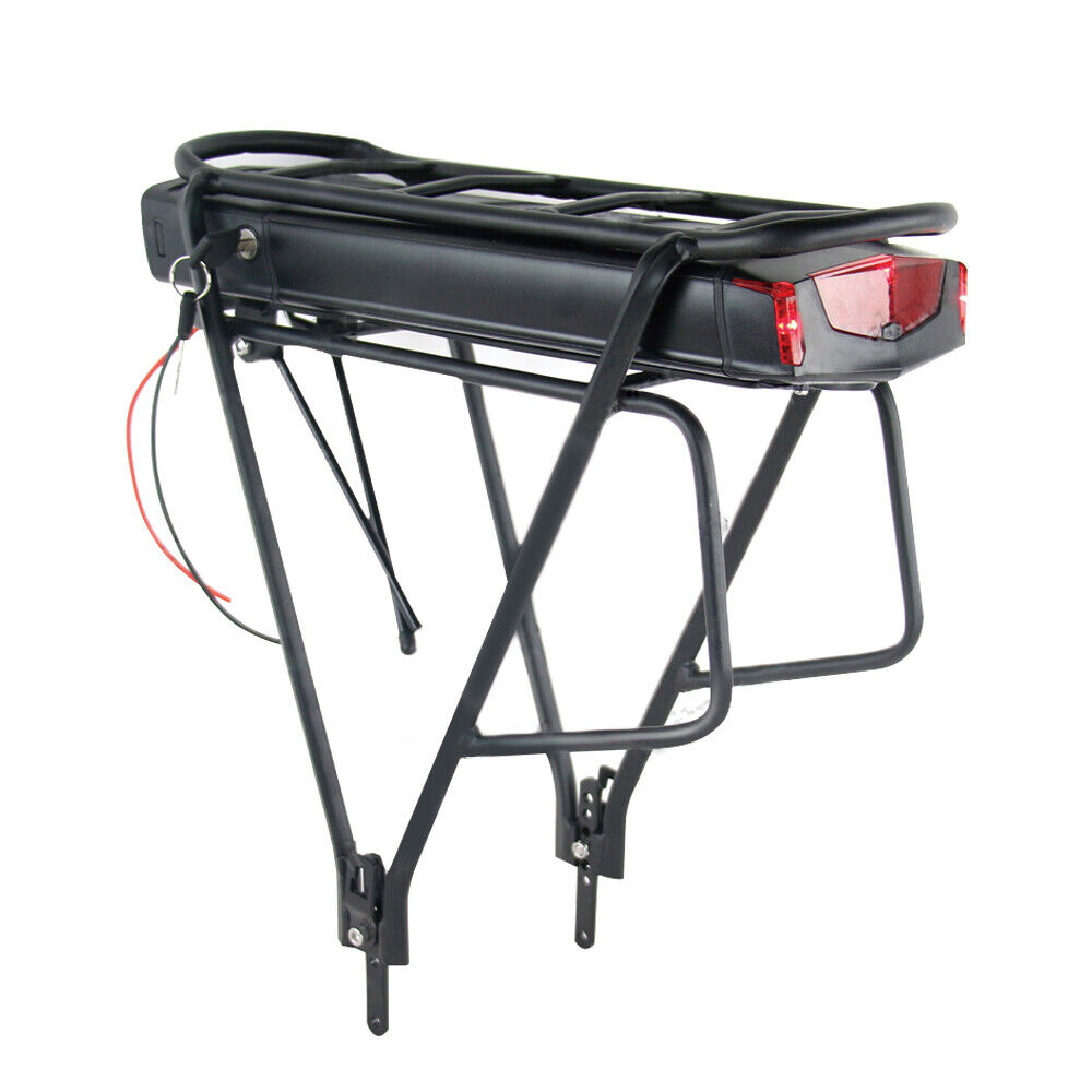 36V 10AH Electric Lithium E-bike Battery LED Rear Rack Tail for 350W 500W