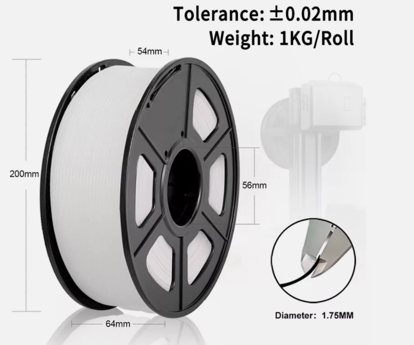 3D Printer Filament PLA Filament Spool 1.75 mm 1 Kg Spool Eco-friendly