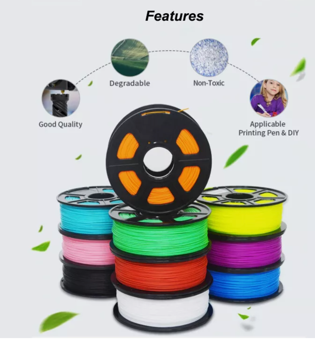 3D Printer Filament PLA Filament Spool 1.75 mm 1 Kg Spool Eco-friendly