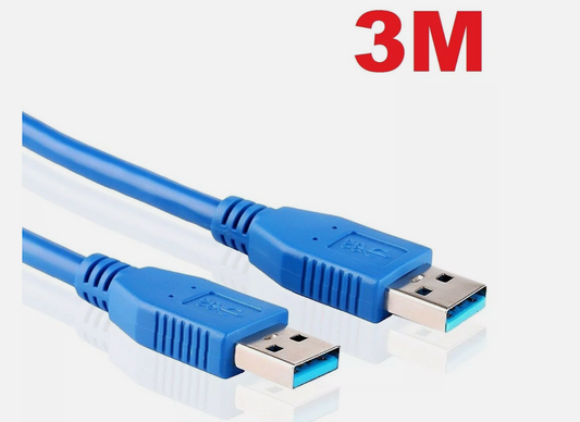 3M USB 3.0 Type-A Male to Male USB to USB Cable Cord for Data Transfer Charger Lead