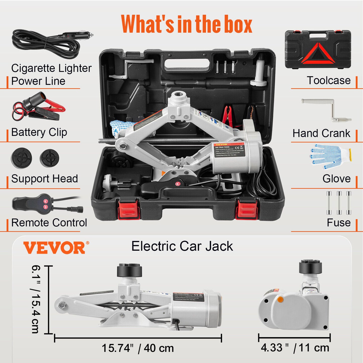 3Ton 12V DC Car Electric Jack Lifting SUV Van Garage Emergency Equipment tool