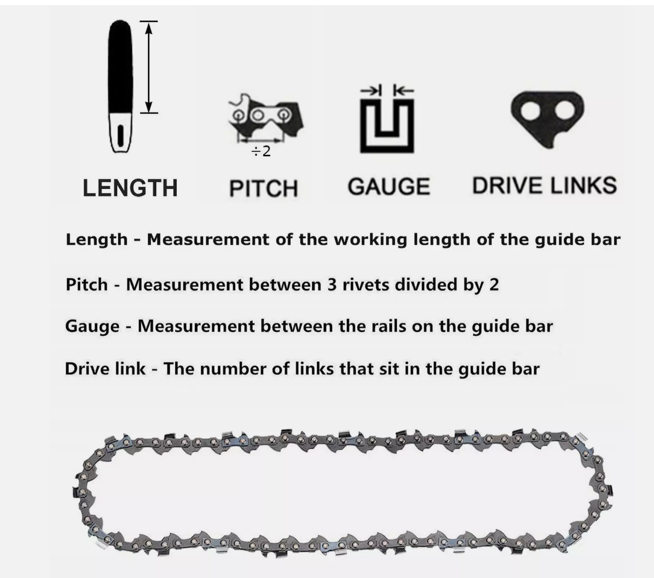 3PCS Chainsaw Chain Blade Saw Chains Semi Chisel 16 Inch