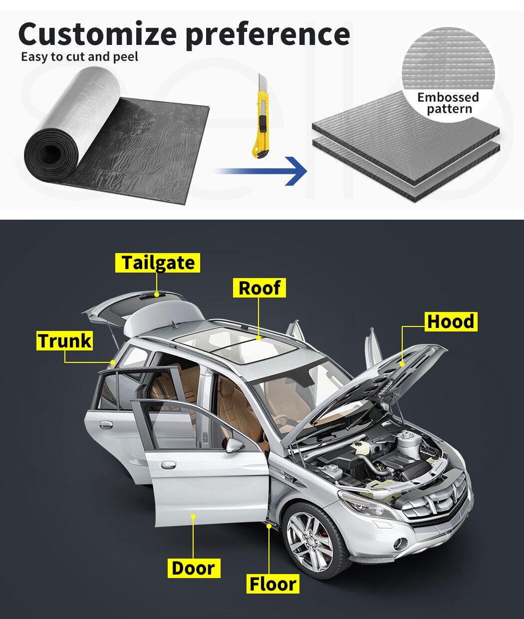 4.5M Sound Deadener Foam Insulation Heat Noise Proofing Car Mat Roller 5mm Thicker