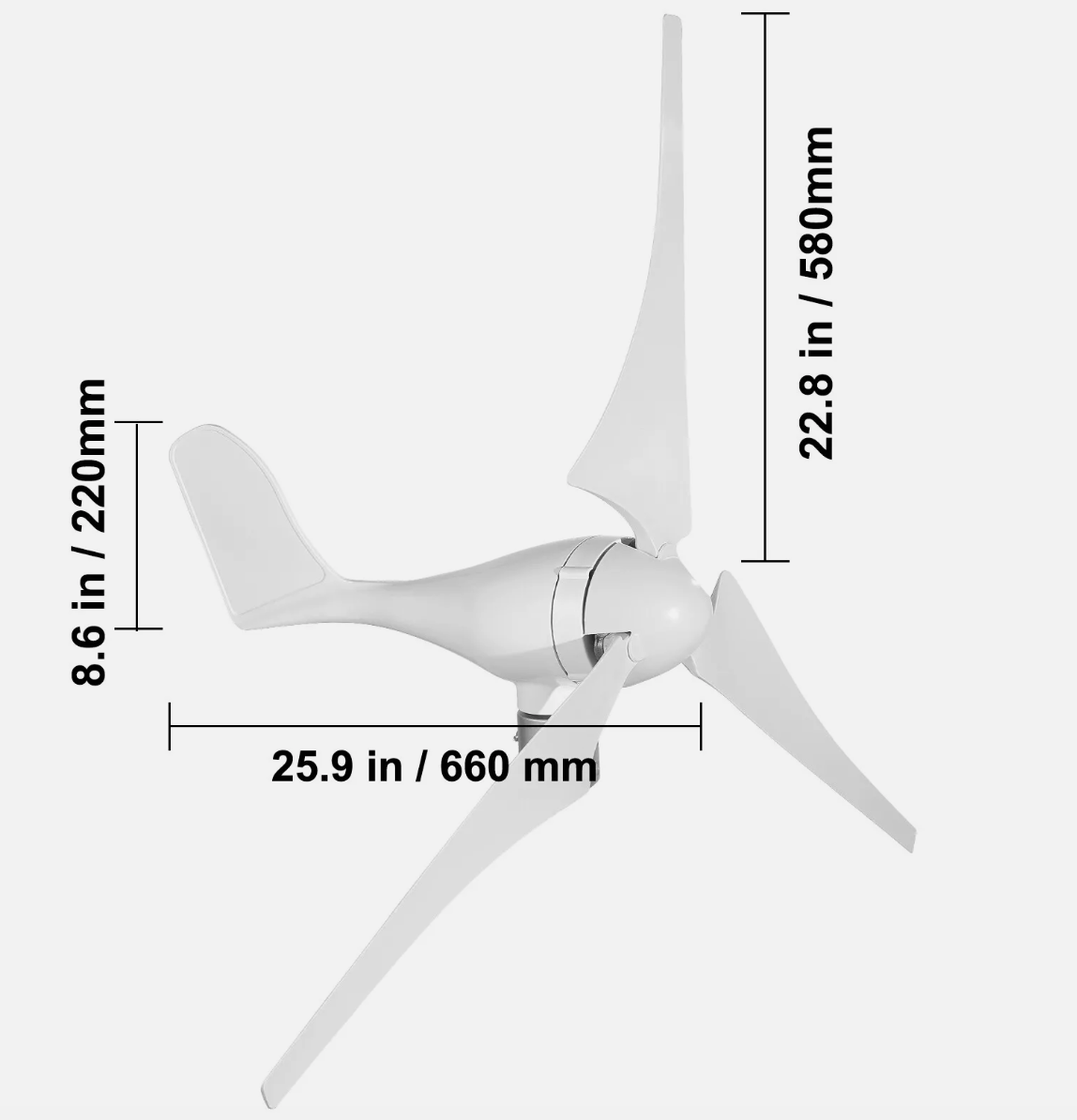 400W Wind Turbine Generator 20A Charger Environmental 3 Blads Windmill Power