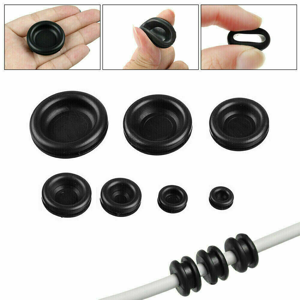 400PCS Auto Rubber Grommet Assortment Set Fastener Kit Blanking 7 Popular Sizes