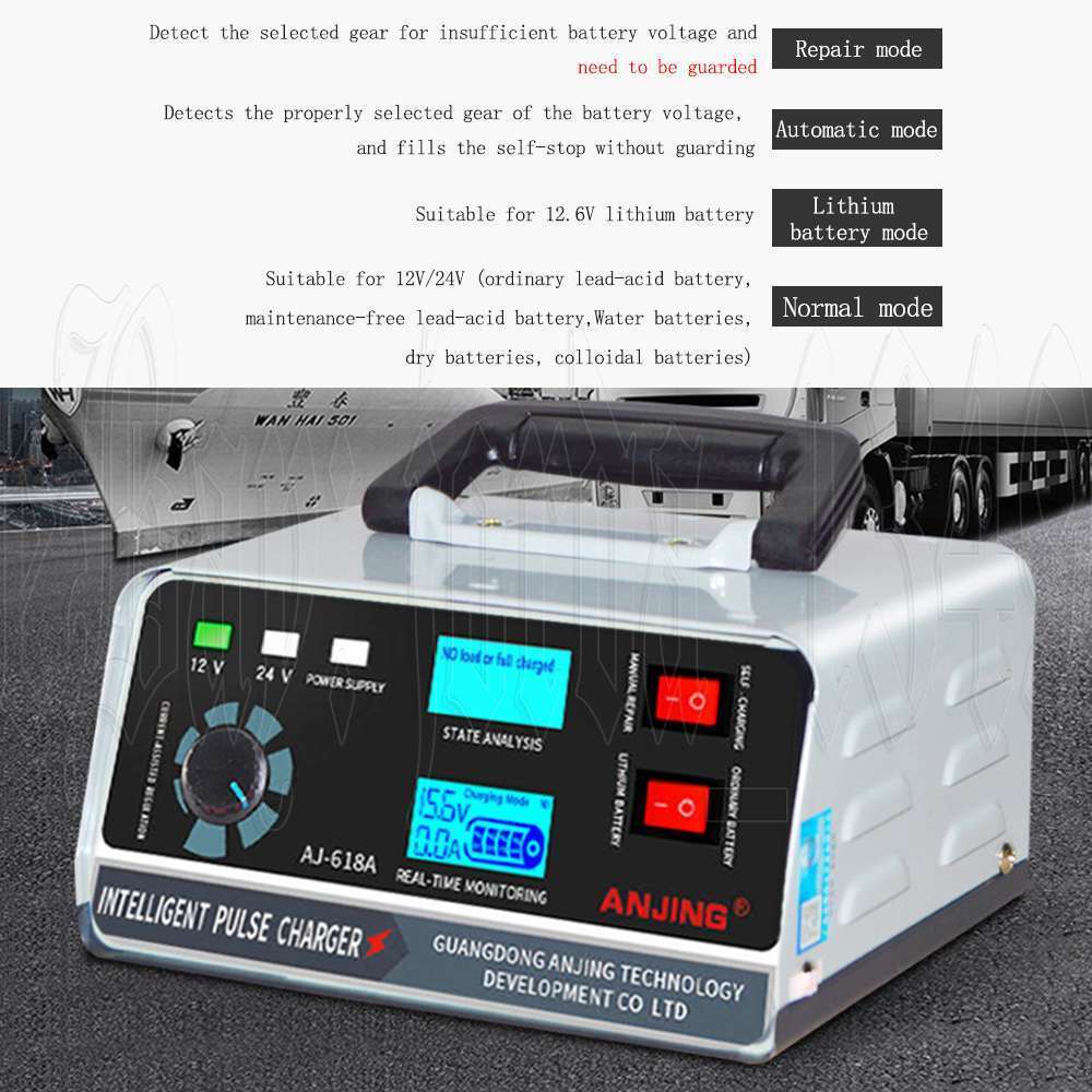 400W 40A 12V/24V Car Battery Charger Smart Pulse Repair Boat Trickle