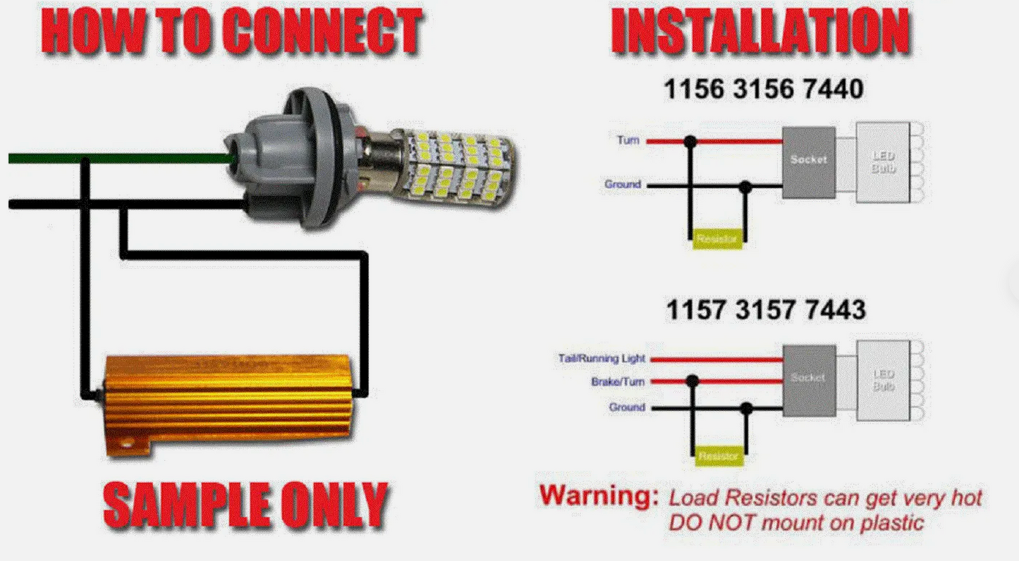 4X Load Resistor 50W 6RJ 6ohm LED Decoder FIX Hyper Flash Turn Signal Blinker