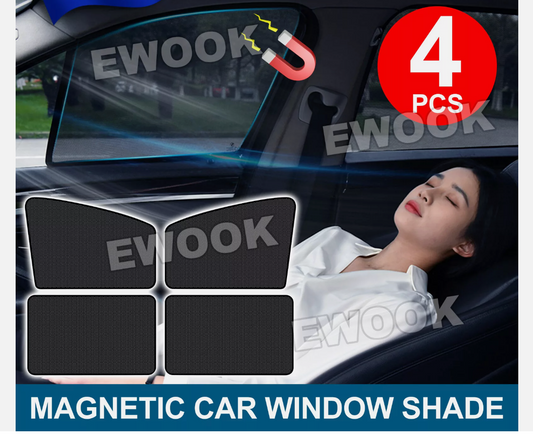 4x Magnetic Car Window Sun Shade UV Protection Front+Rear Side Window Curtain