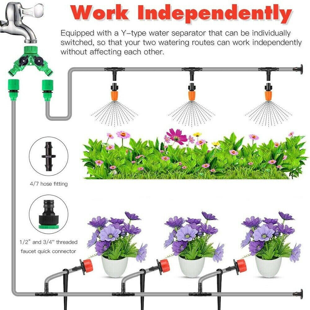 50M Hose Garden Irrigation System with Timer Plant Watering DIY Micro Drip Kits