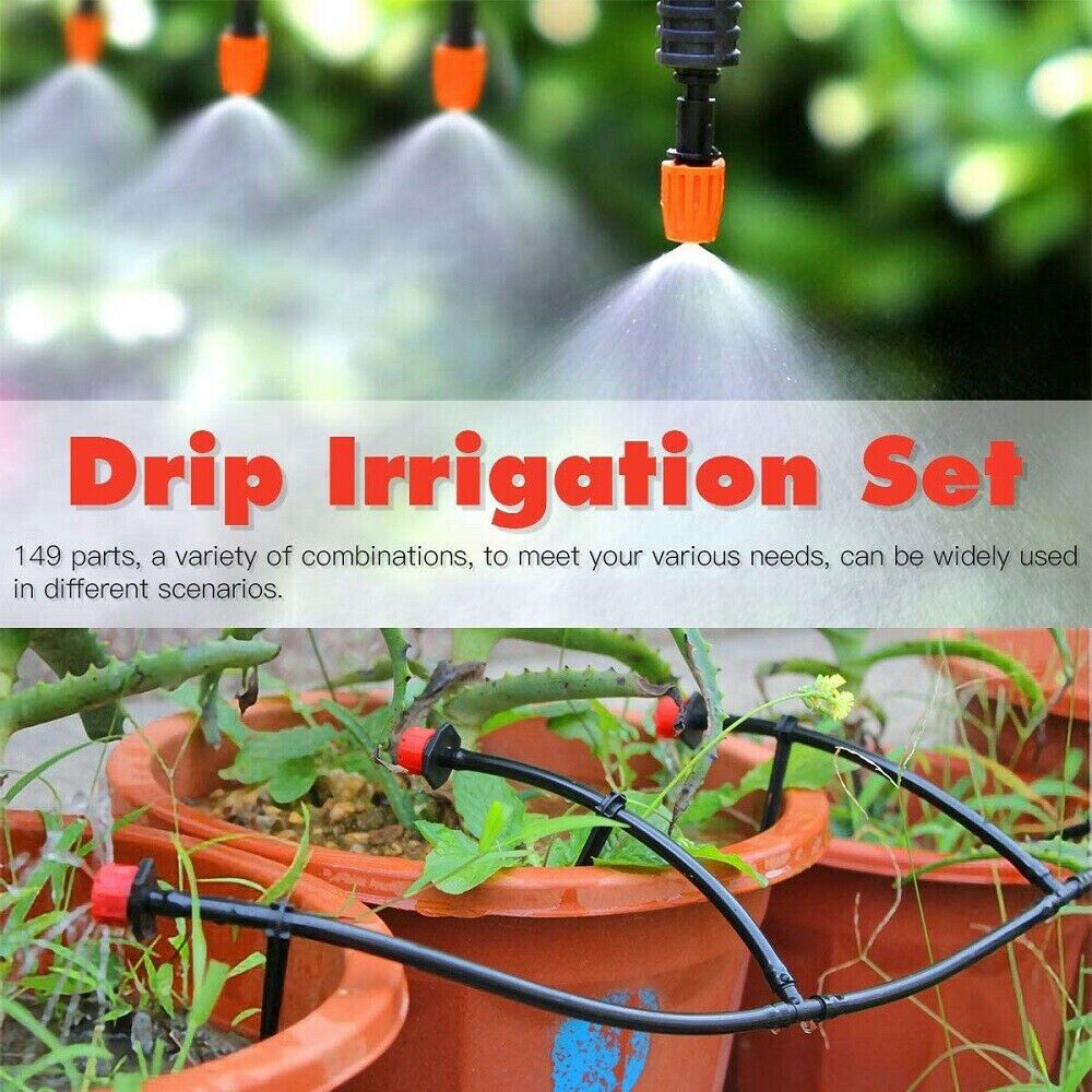 50M Hose Garden Irrigation System with Timer Plant Watering DIY Micro Drip Kits