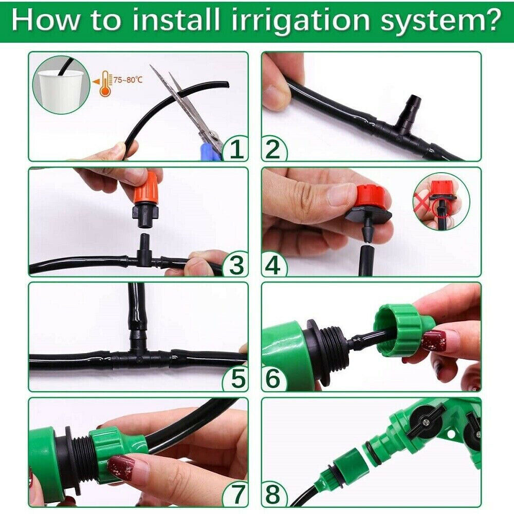 50M Hose Garden Irrigation System with Timer Plant Watering DIY Micro Drip Kits