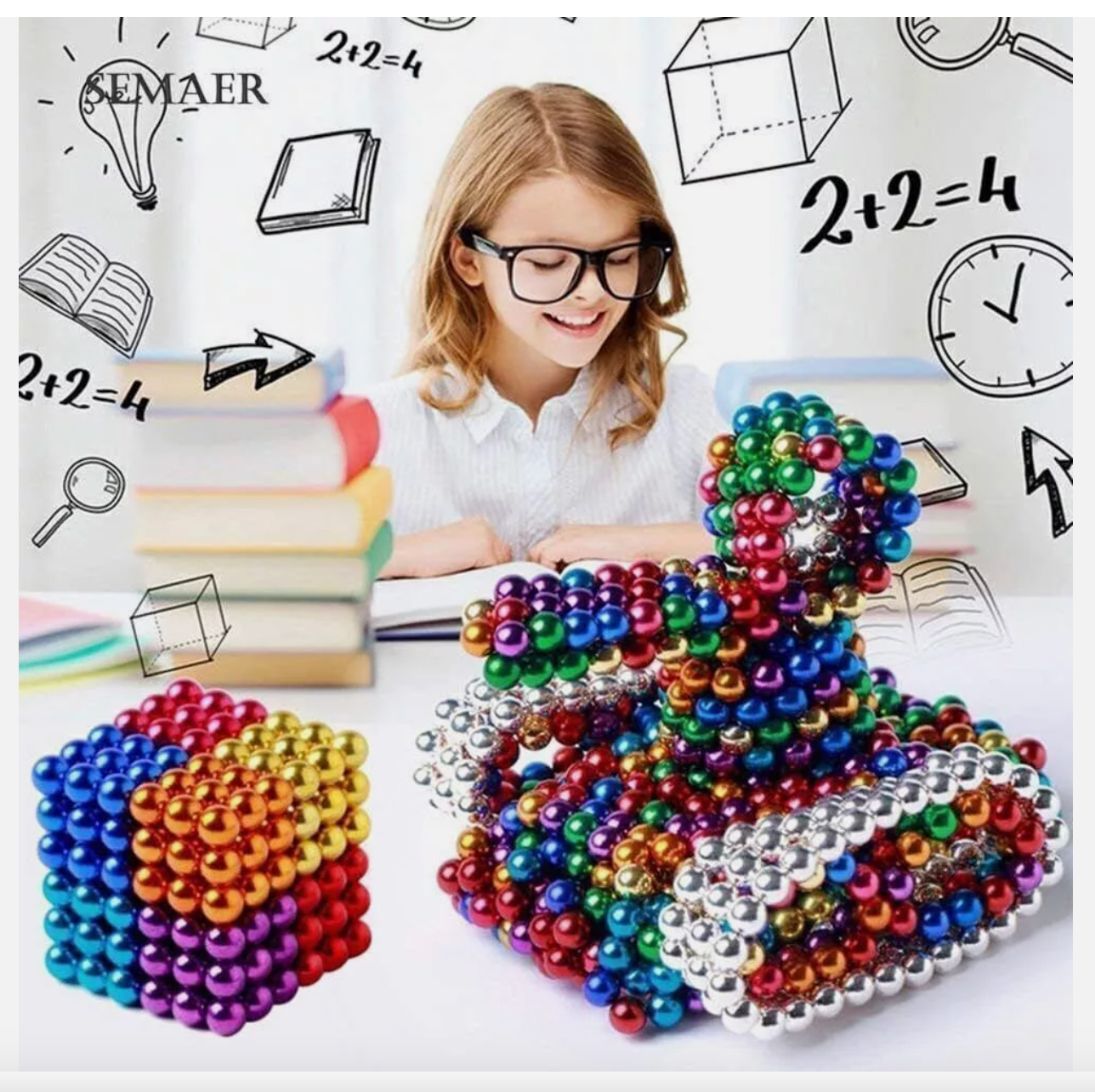 512pcs Magnetic Beads Balls Fidget Desk Adults Toys Office Magnetic Beads Fidget