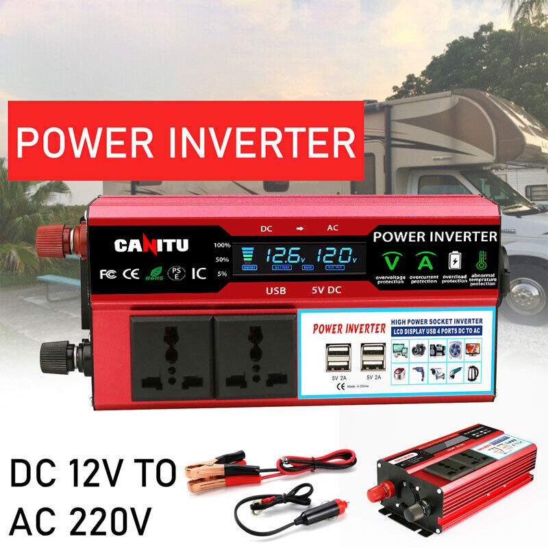 6000W Power Inverter DC 12V to AC 240V Sine Wave Camping Caravan Boat