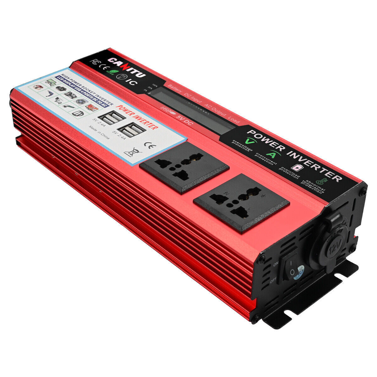 6000W Power Inverter DC 12V to AC 240V Sine Wave Camping Caravan Boat