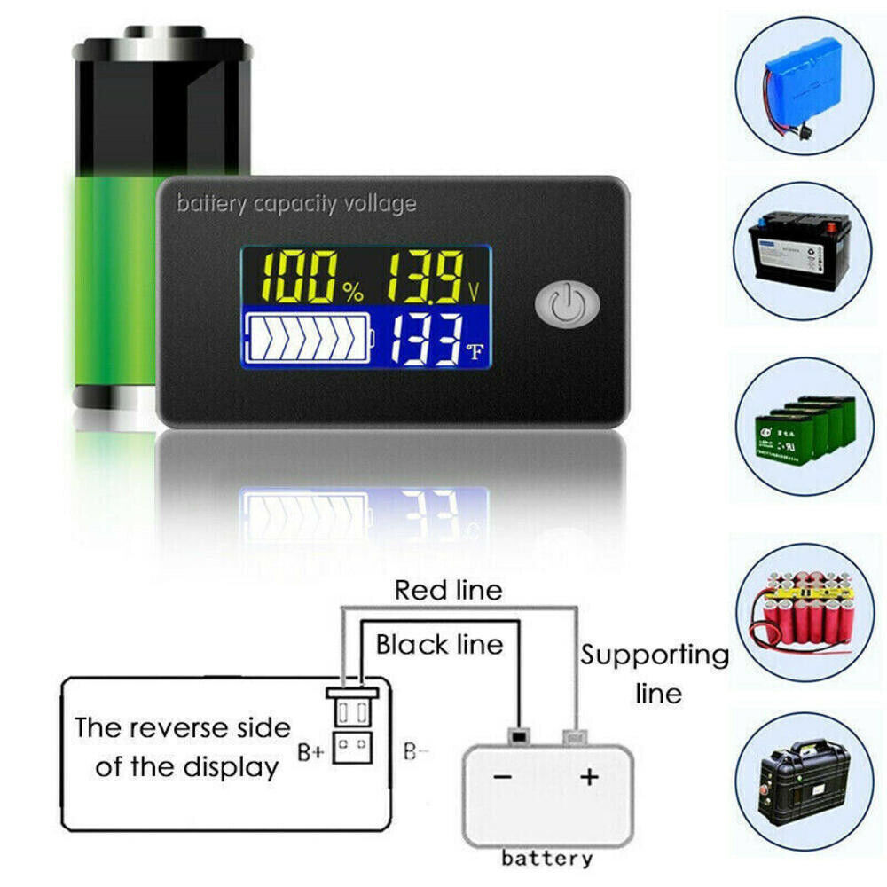 DC 72V LED Digital Monitor Volt Meter Display Battery Gauge Voltage Caravan/Car