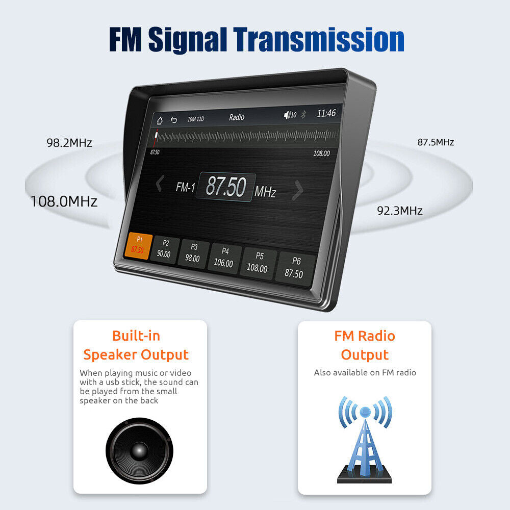 7" Portable Wireless Apple Carplay Android auto Car Stereo Radio Bluetooth+CAM