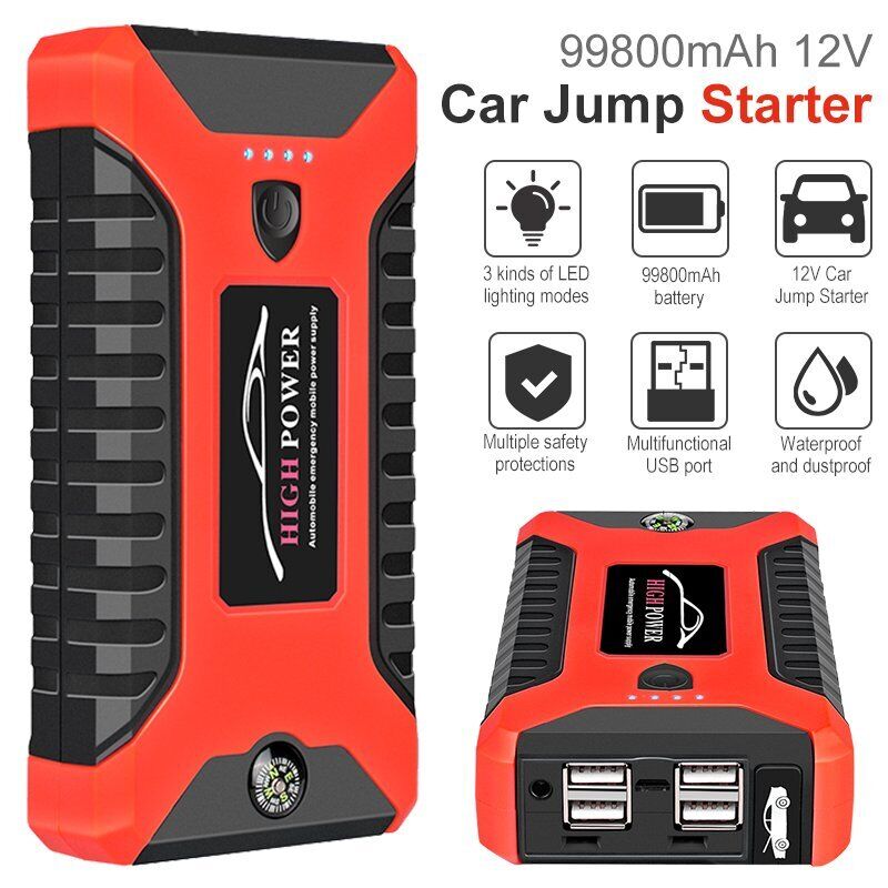 Car Jump Starter 99800mAh Power Bank Pack Vehicle Charger Battery Engine Booster