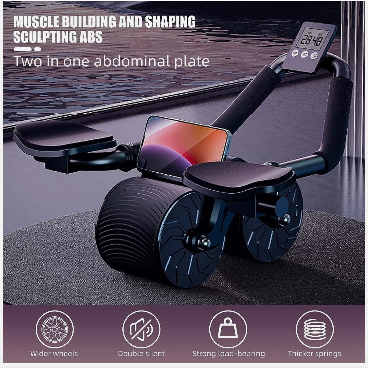 Automatic Rebound AB Roller Exercise Wheel Abdominal Wheel Anti Slip Fitness Gym