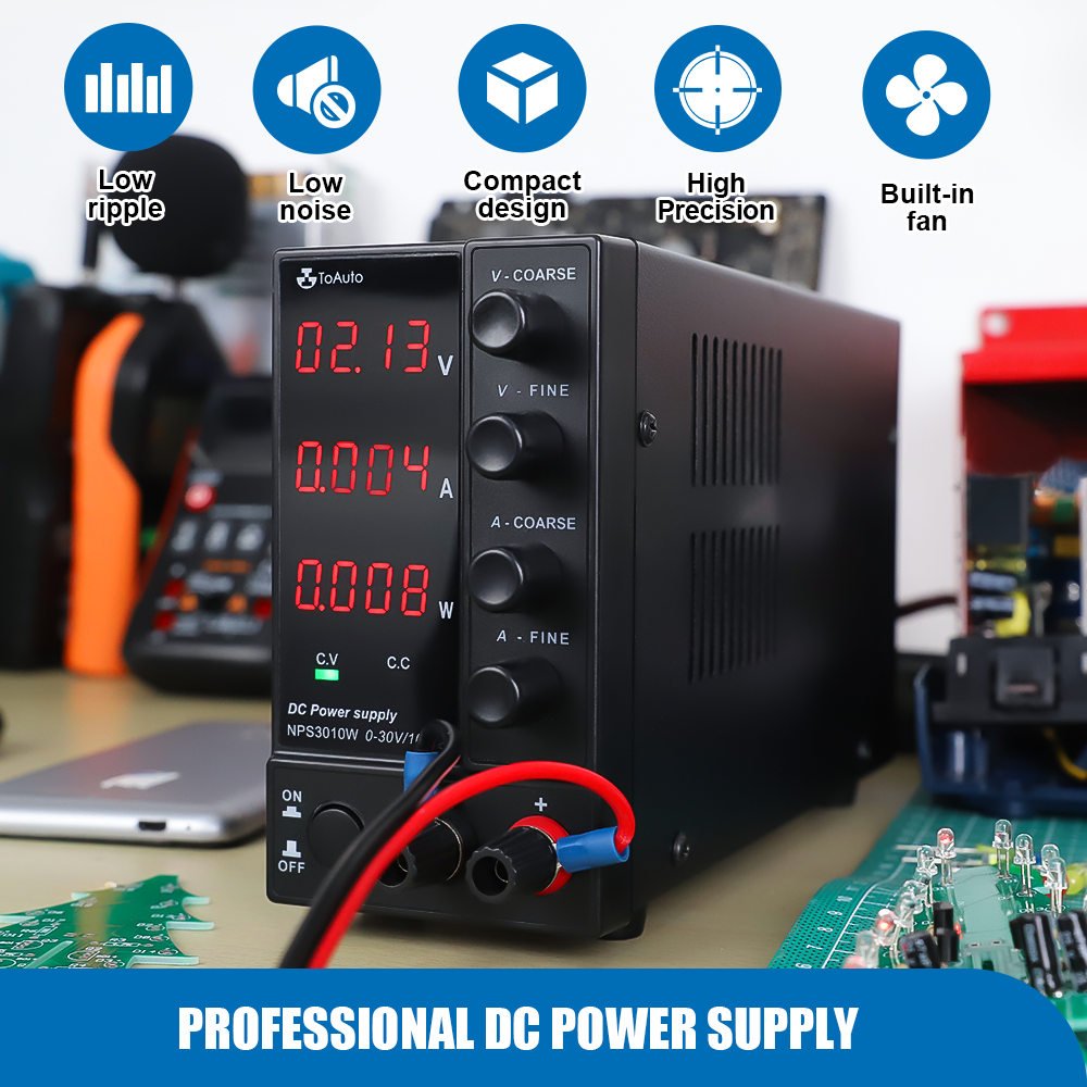 Adjustable DC Power Supply 30V 10A/6A Precision LED Digital Variable Switching