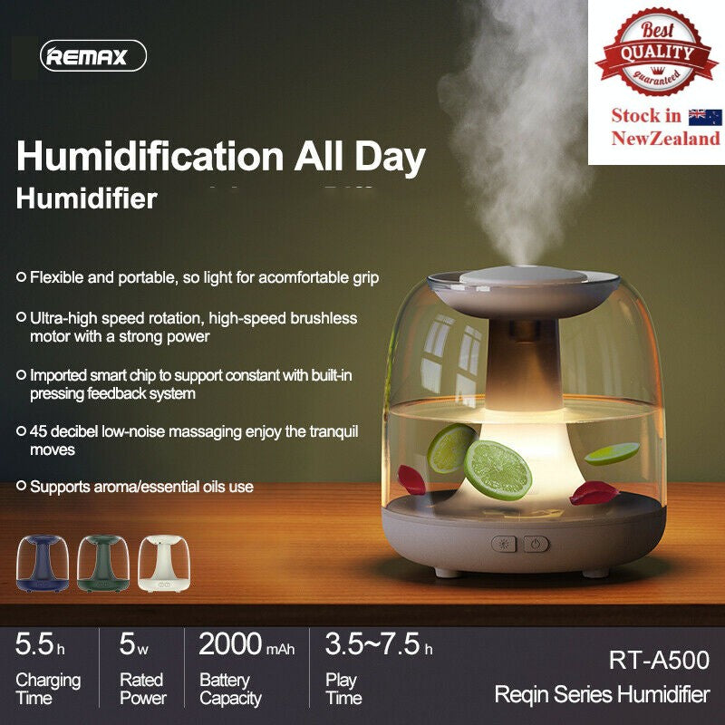 1.2L Air Humidifier Ultrasonic Purifier Diffuser Lamp LED Light USB Recharge