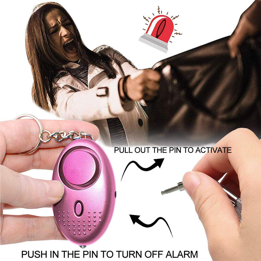 140dB Personal Alarm Keychain Rape Attack Panic Security Emergency Alert Torch