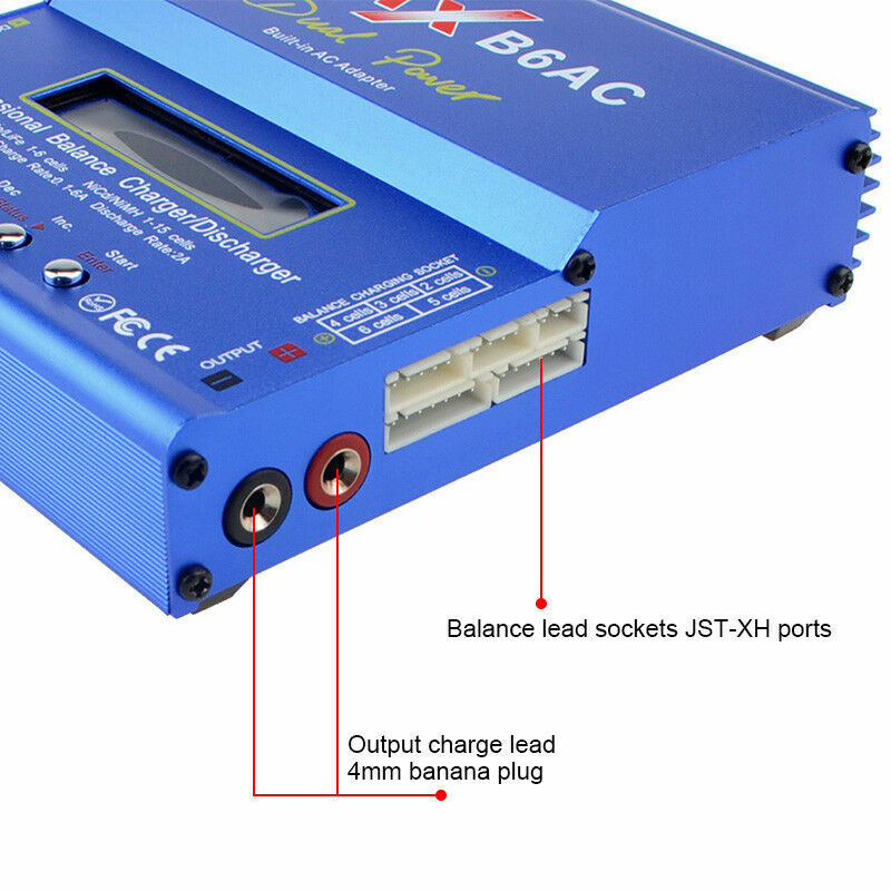 RC Lipo Charger Lithium NiMh Battery Balance Discharger AC Digital IMax B6AC 80W