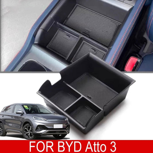 For BYD Atto 3 2022 2023 Car Central Armrest Storage Box Center Content