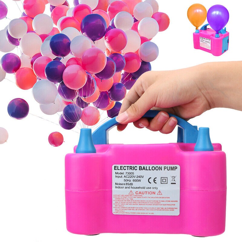 Electric Balloon Pump Ballon Inflator 600W 2Nozzles Portable