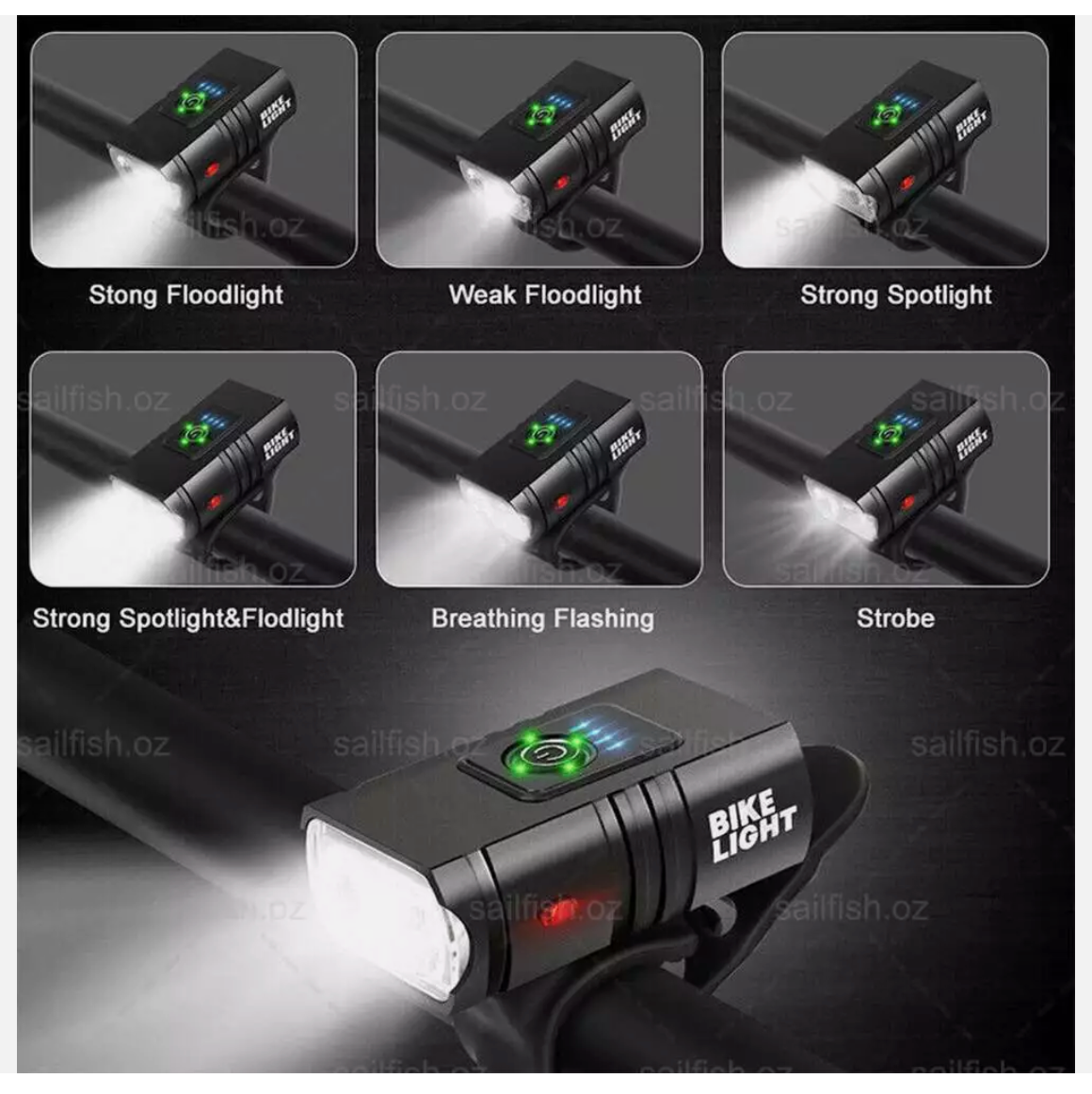 Bike Light Set Rechargeable LED Bicycle Lights Waterproof Headlight Front Rear