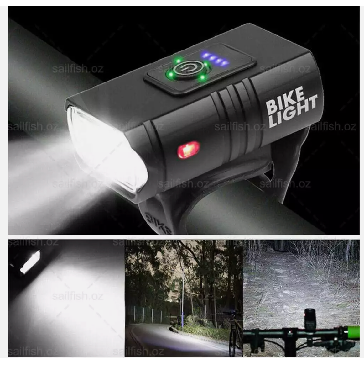 Bike Light Set Rechargeable LED Bicycle Lights Waterproof Headlight Front Rear