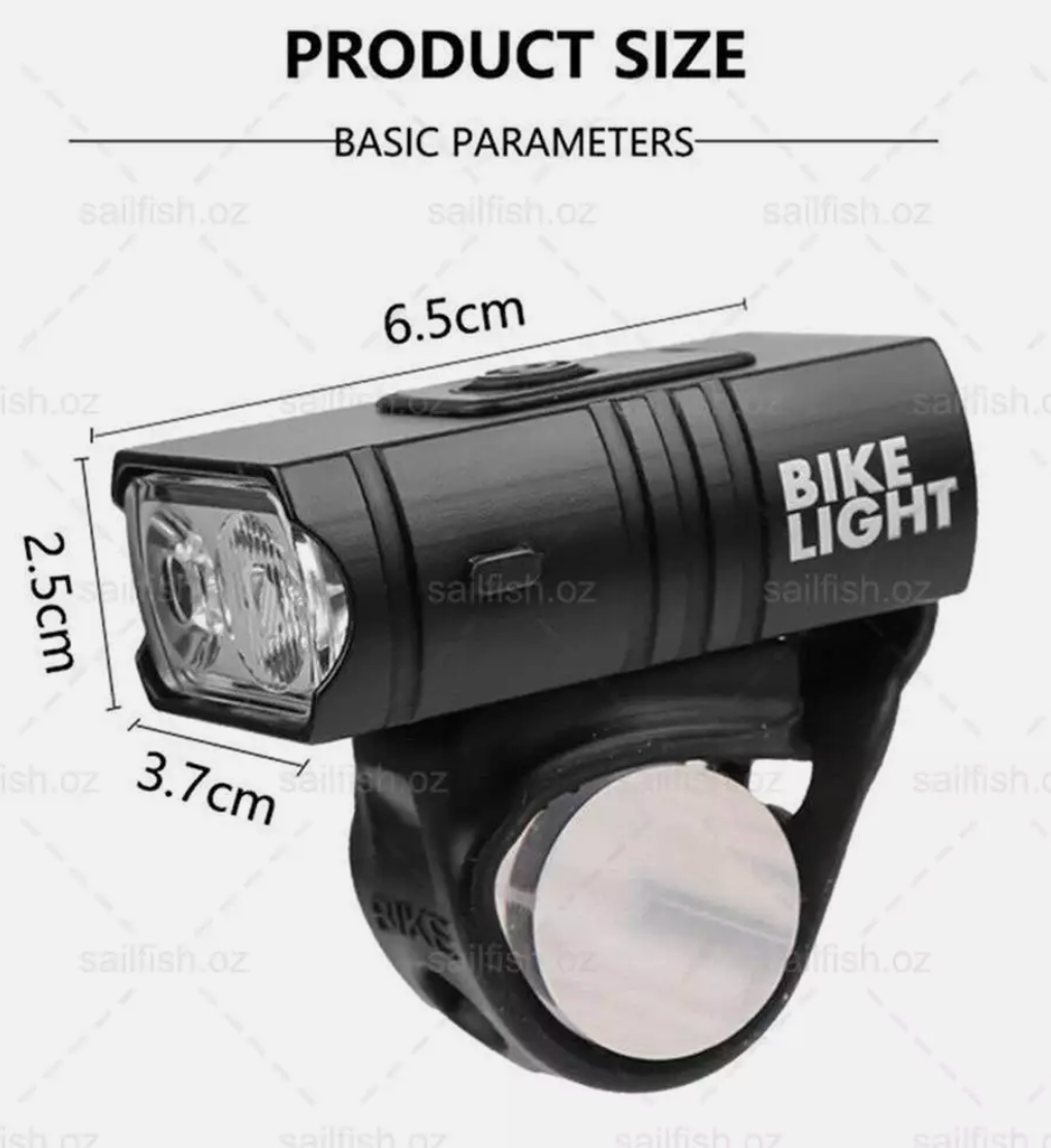 Bike Light Set Rechargeable LED Bicycle Lights Waterproof Headlight Front Rear